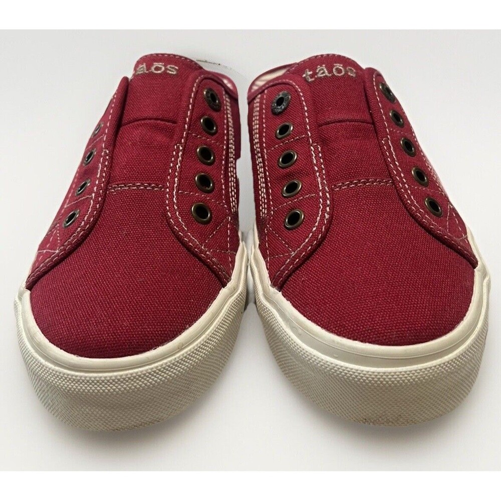 Taos EZ Soul Women's 8.5 Red Shoes Sneaker Canvas Flexible & Durable Slip-On
